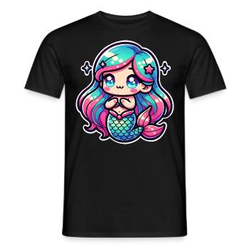 Meerjungfrau - Männer T-Shirt - Schwarz - Vorne - AI Model Male 178 light (178cm)
