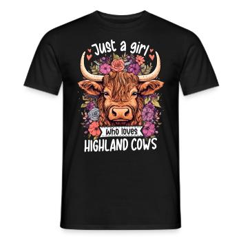 Just A Girl Who Loves Highland Cows - Men's T-Shirt - black - Front - AI Model Male 178 light (178cm)