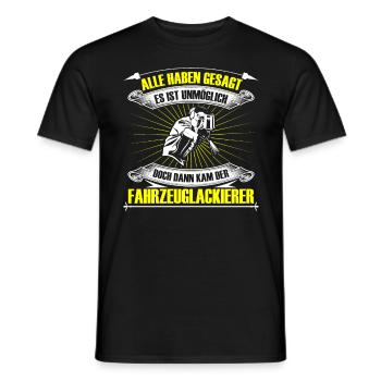 Vehicle painter Then came the painter - Men's T-Shirt - black - Front - AI Model Male 178 light (178cm)