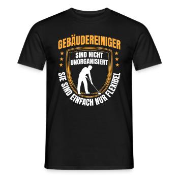 Les nettoyants pour bâtiments sont des nettoyeurs de vitres flexibles - T-shirt homme - noir - Devant - AI Model Male 178 light (178cm)