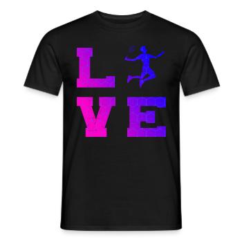 Men's Badminton Badminton Badminton Players - Men's T-Shirt - black - Front - AI Model Male 178 light (178cm)
