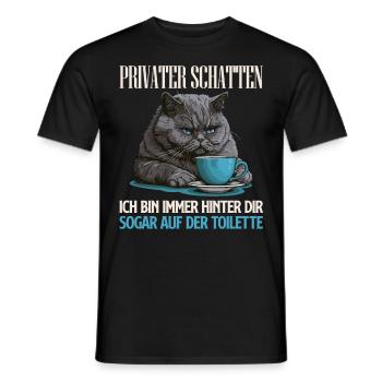 British Shorthair PRIVATE SHADE Funny - Men's T-Shirt - black - Front - AI Model Male 178 light (178cm)