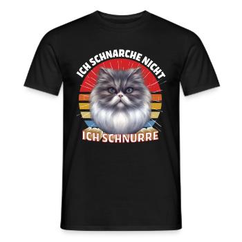 Chat persan JE NE RONFLE PAS, JE RONRONNE - T-shirt homme - noir - Devant - AI Model Male 178 light (178cm)