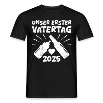 Finally dad OUR FIRST FATHER'S DAY 2025 Soon - Men's T-Shirt - black - Front - AI Model Male 178 light (178cm)