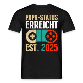 DAD STATUS REACHED EST. 2025 PlayerDad Becoming - Men's T-Shirt - black - Front - AI Model Male 178 light (178cm)