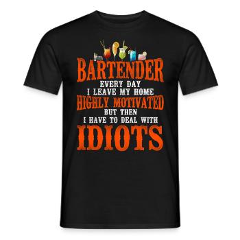 Bartender Mixologist Bartender - Men's T-Shirt - black - Front - AI Model Male 178 light (178cm)