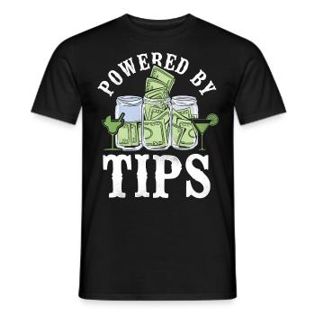 Bartender Mixologist Powered By - Men's T-Shirt - black - Front - AI Model Male 178 light (178cm)