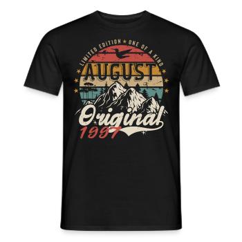 Août 1997 - Fabriqué En Août 1997 - Vintage 1997 - T-shirt homme - noir - Devant - AI Model Male 178 light (178cm)