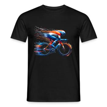 Radtrikot Design, Rennrad, holländische Farben - Männer T-Shirt - Schwarz - Vorne - AI Model Male 178 light (178cm)