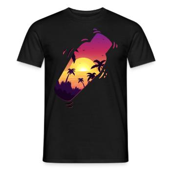 Bartender Mixologist Shaker Sunset - Männer T-Shirt - Schwarz - Vorne - AI Model Male 178 light (178cm)