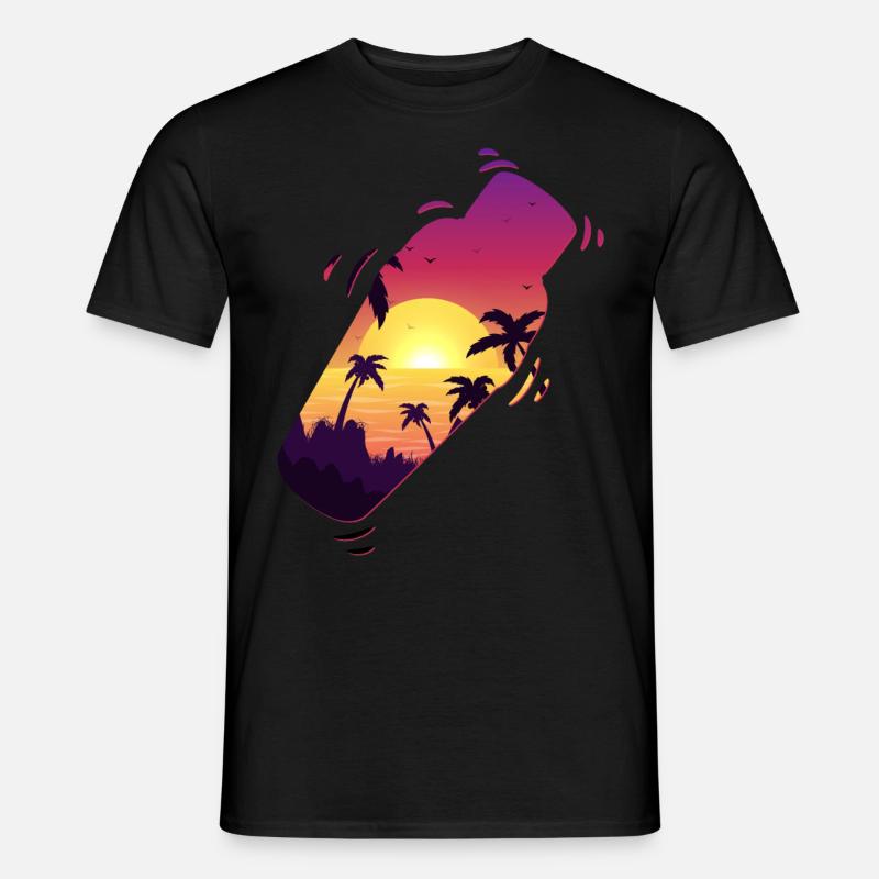 Bartender Mixologist Shaker Sunset - Männer T-Shirt - Schwarz