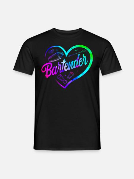Bartender Mixologist Heart - Männer T-Shirt - Schwarz