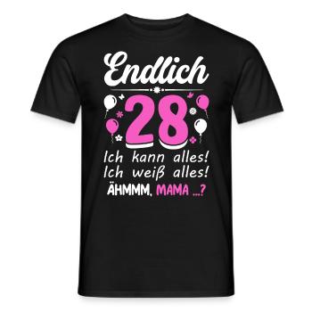 28 Anniversaire Je peux tout faire Je sais tout - T-shirt homme - noir - Devant - AI Model Male 178 light (178cm)