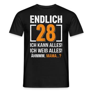 28 Anniversaire Je peux tout faire Je sais tout - T-shirt homme - noir - Devant - AI Model Male 178 light (178cm)