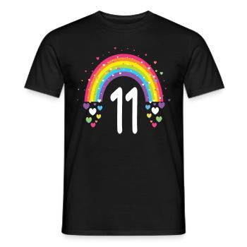 11th Birthday Gift Rainbow Birthday Boy - Men's T-Shirt - black - Front - AI Model Male 178 light (178cm)