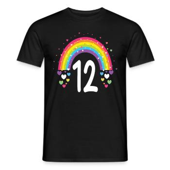 12th Birthday Gift Rainbow Birthday Boy - Men's T-Shirt - black - Front - AI Model Male 178 light (178cm)