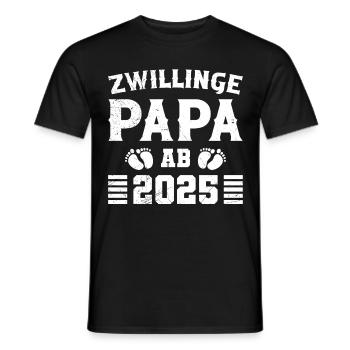 PAPA GÉMEAUX DE 2025 Papa Gémeaux drôle - T-shirt homme - noir - Devant - AI Model Male 178 light (178cm)