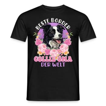MEILLEURE MAMIE BORDER COLLIE DU MONDE Vintage - T-shirt homme - noir - Devant - AI Model Male 178 light (178cm)