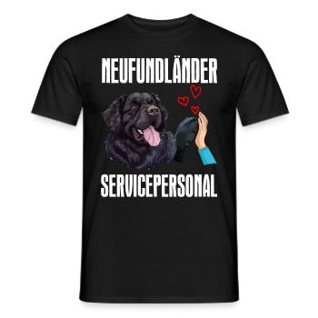 Newfie Owner NEWFOUNDLAND SERVICE STAFF - Men's T-Shirt - black - Front - AI Model Male 178 light (178cm)