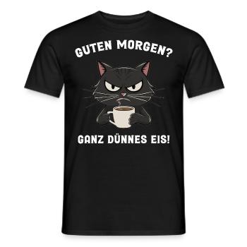 Good morning? very thin ice! - Men's T-Shirt - black - Front - AI Model Male 178 light (178cm)