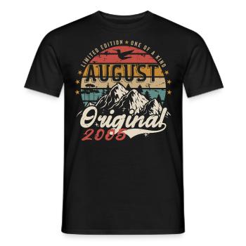 August 2005 - Made In August 2005 - Jahrgang 2005 - Männer T-Shirt - Schwarz - Vorne - AI Model Male 178 light (178cm)