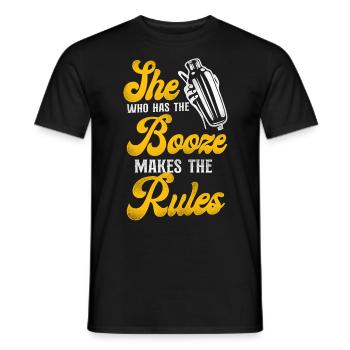 Bartender Mixologist She Who Has - Men's T-Shirt - black - Front - AI Model Male 178 light (178cm)