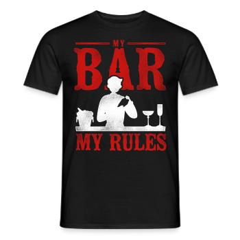 Bartender Mixologist My Bar My - Men's T-Shirt - black - Front - AI Model Male 178 light (178cm)