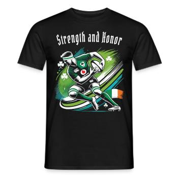 Force et honneur : le dicton du rugby - T-shirt homme - noir - Devant - AI Model Male 178 light (178cm)