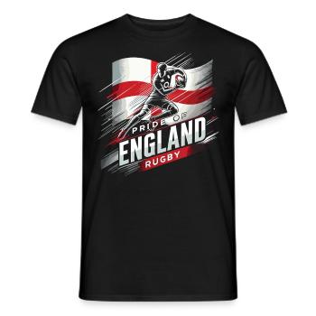 Pride of England Rugby - Men's T-Shirt - black - Front - AI Model Male 178 light (178cm)