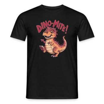 Dino avec un design drôle pour enfants - T-shirt homme - noir - Devant - AI Model Male 178 light (178cm)
