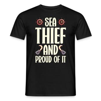 Pirate Skull Buccaneer Pirate Ship - Men's T-Shirt - black - Front - AI Model Male 178 light (178cm)