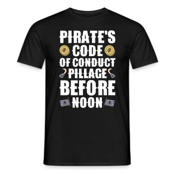 Pirate Skull Buccaneer Pirate Ship - Men's T-Shirt - black - Front - AI Model Male 178 light (178cm)