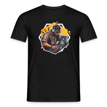 DJ HIP HOP FARBE - Männer T-Shirt - Schwarz - Vorne - AI Model Male 178 light (178cm)