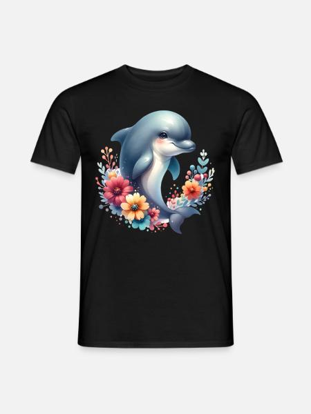 Delfin - Männer T-Shirt - Schwarz