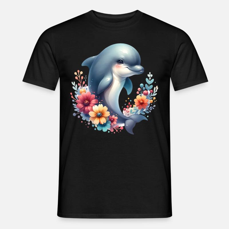 Delfin - Männer T-Shirt - Schwarz
