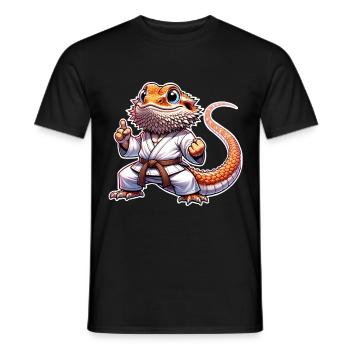 Bearded Dragons Bearded Dragons Karate Samurai - Men's T-Shirt - black - Front - AI Model Male 178 light (178cm)