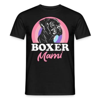 BOXER MAMI Propriétaire d’un chien boxer allemand - T-shirt homme - noir - Devant - AI Model Male 178 light (178cm)