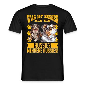 Aussie BETTER THAN AN AUSSIE? SEVERAL AUSSIES! - Men's T-Shirt - black - Front - AI Model Male 178 light (178cm)