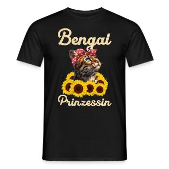Katzenmama BENGAL PRINZESSIN Bengal Katzen - Männer T-Shirt - Schwarz - Vorne - AI Model Male 178 light (178cm)