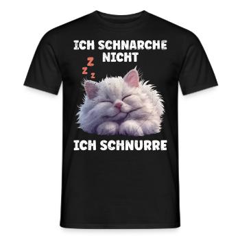 Perserkatze Lustig SCHNARCHE NICHT ICH SCHNURRE - Männer T-Shirt - Schwarz - Vorne - AI Model Male 178 light (178cm)