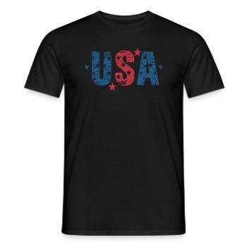 USA Amerikanische Flagge Unabhängigkeitstag - Männer T-Shirt - Schwarz - Vorne - AI Model Male 178 light (178cm)