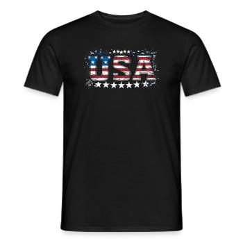 UAS American Pride Stars & Stripes - Men's T-Shirt - black - Front - AI Model Male 178 light (178cm)