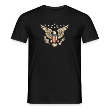 United States Independence Day Veteran Patriot Eagle - Men's T-Shirt - black - Front - AI Model Male 178 light (178cm)