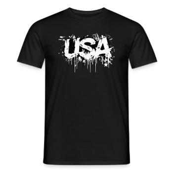 United States Graffiti American Independence Day - Men's T-Shirt - black - Front - AI Model Male 178 light (178cm)