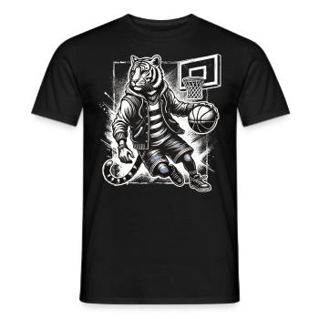 Street Style Basketball Tiger - Männer T-Shirt - Schwarz - Vorne - AI Model Male 178 light (178cm)