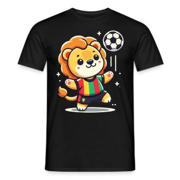 Kleiner König des Fußballfeldes - Männer T-Shirt - Schwarz - Vorne - AI Model Male 178 light (178cm)