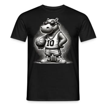 Ghetto Basketball Hippo - Männer T-Shirt - Schwarz - Vorne - AI Model Male 178 light (178cm)
