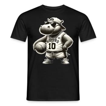 Hip-Hop Hippo Dunk Style - Männer T-Shirt - Schwarz - Vorne - AI Model Male 178 light (178cm)