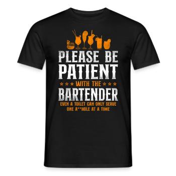 Bartender Mixologist Please Be - Men's T-Shirt - black - Front - AI Model Male 178 light (178cm)