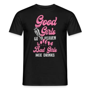 Bartender Mixologist Good Girls Go - Männer T-Shirt - Schwarz - Vorne - AI Model Male 178 light (178cm)